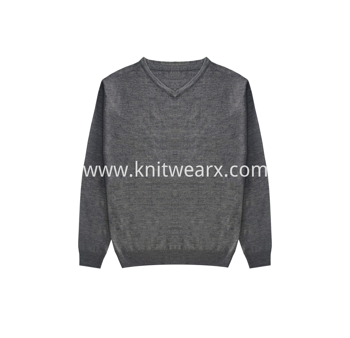 Men's Knitted V-neck Wool Acrylic Pullover